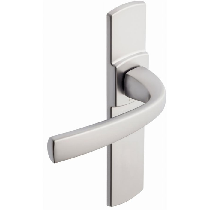 Ensemble de porte sur plaque Muze BEZAULT - Entraxe 165mm - Chrome velours - Bec de cane - 4075/6390