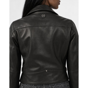 PHILIPP PLEIN Chaqueta biker oversize FLOWER