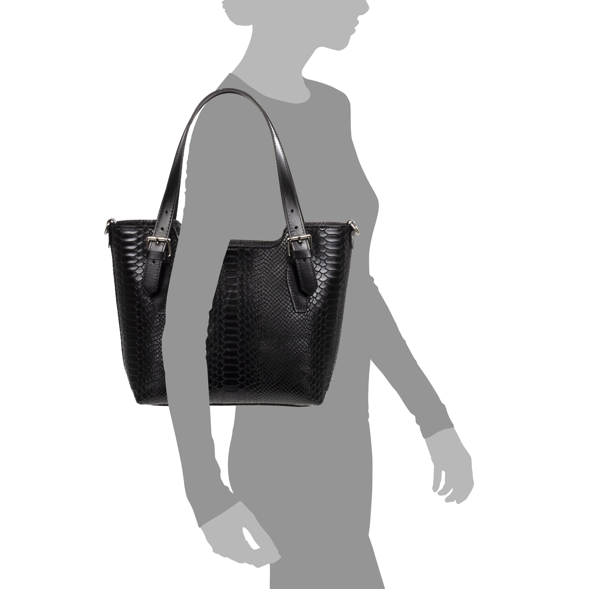 Arezzo Bolso tote Mujer.Piel auténtica Gamuza Grabado Serpiente