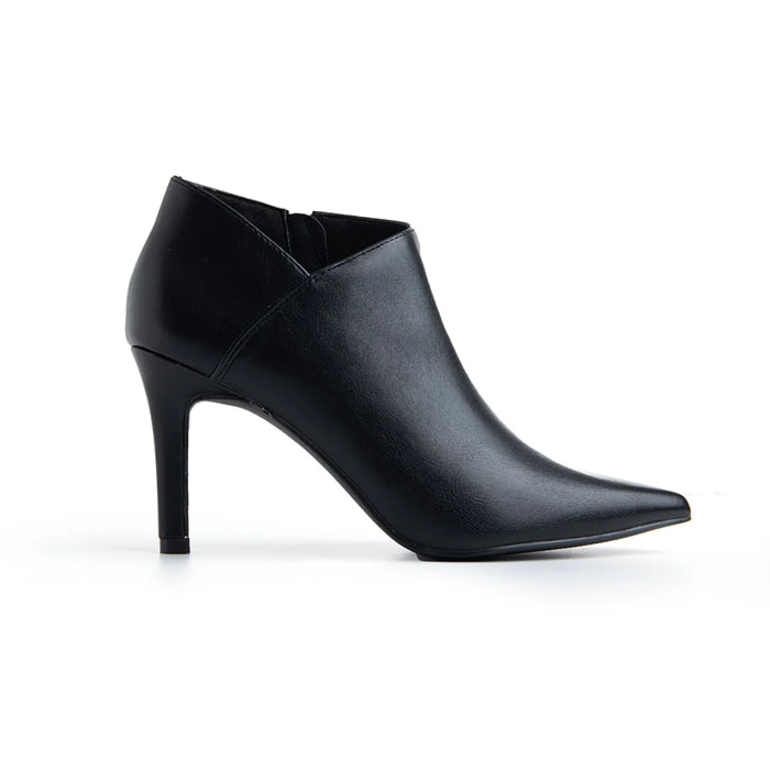 Tronchetto a punta con tacco 12 a spillo - NERO