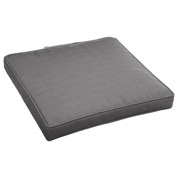 Galette de chaise à scratch "Korai" ardoise 40x40x4cm en polyester