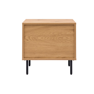 Table de chevet avec rangements 2 tiroirs finition bois clair chêne L50 cm ARAGON