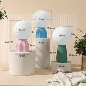 Juego de 3 Lámparas de Mesita de Noche 3D Lámparas de Mesa con 3 Colores Brillo Ajustable en 10 Niveles Conexión USB para Hogar Oficina Dormitorio Blanco