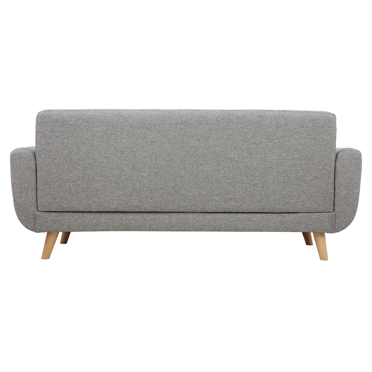 Canapé scandinave 3 places en tissu gris clair et bois clair PURE