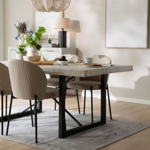 Table à manger Cuzco -bois massif d'araucaria-couleur blanc  wild 186 x 76 x 100 cm