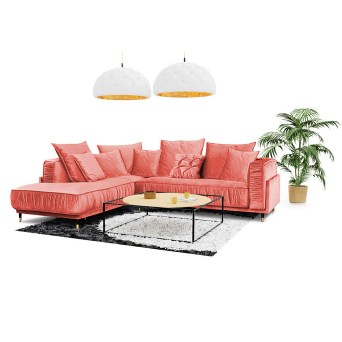 Canapé Velours Angle gauche Fiorenzo - 4 Places