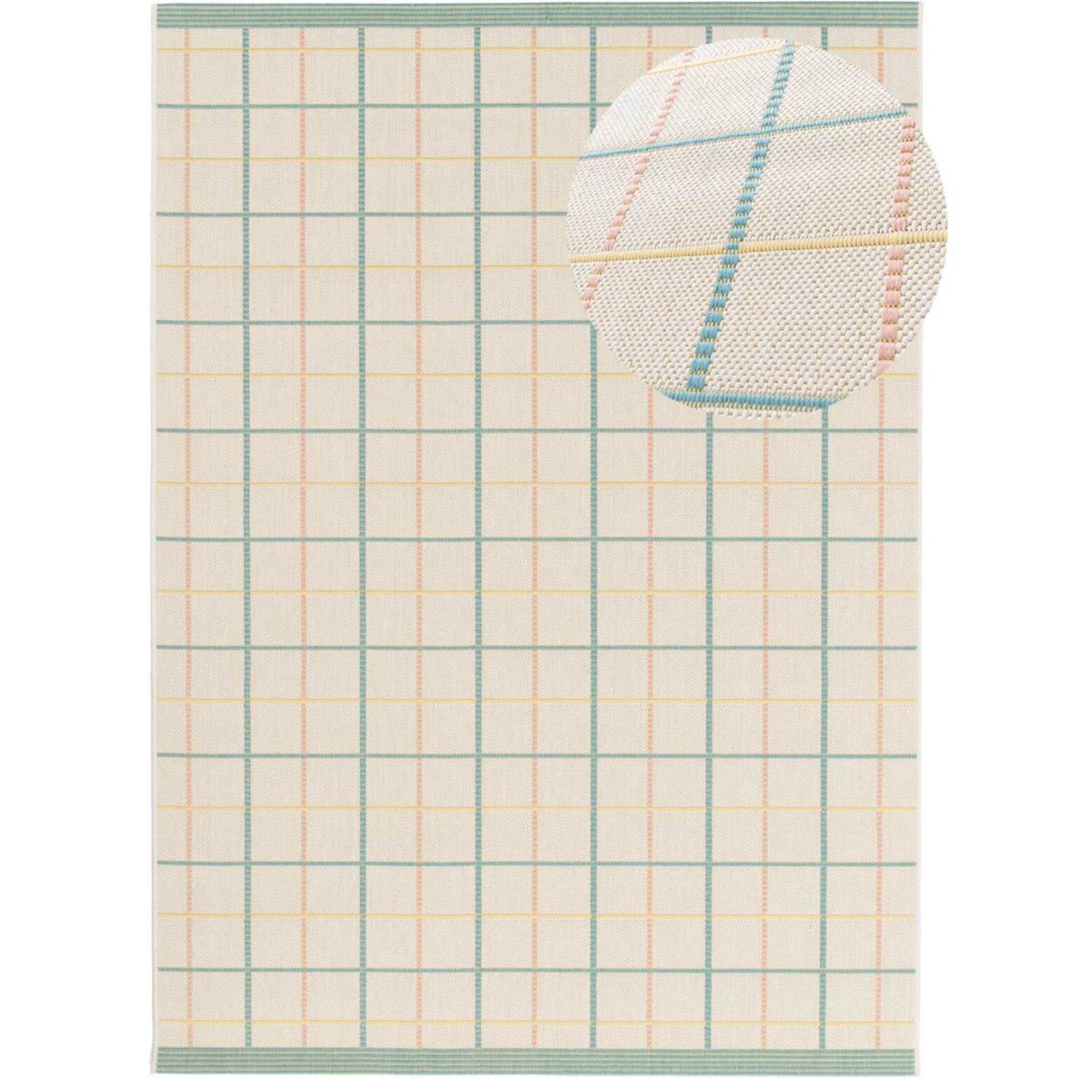 MANILA Alfombra geométrica de exterior-interior en tonos pastel, varias medidas disponibles.