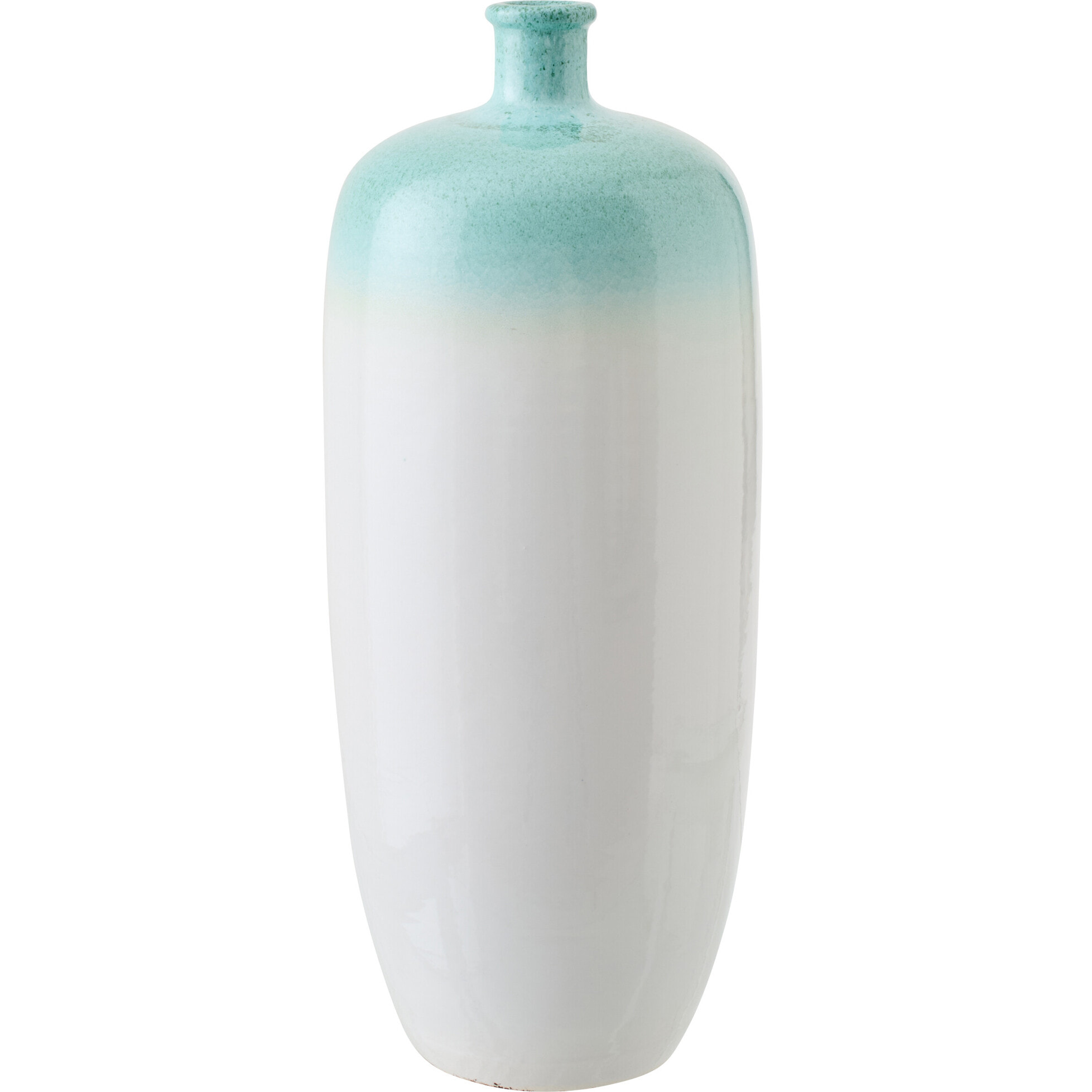 J-Line Vase - céramique - vert menthe/blanc - small