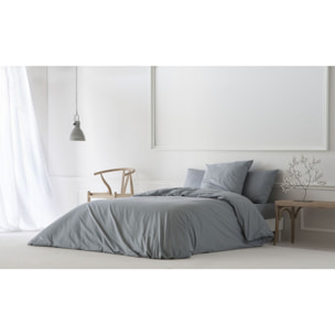 Housse de couette GRIS 100% coton 79 cm/2