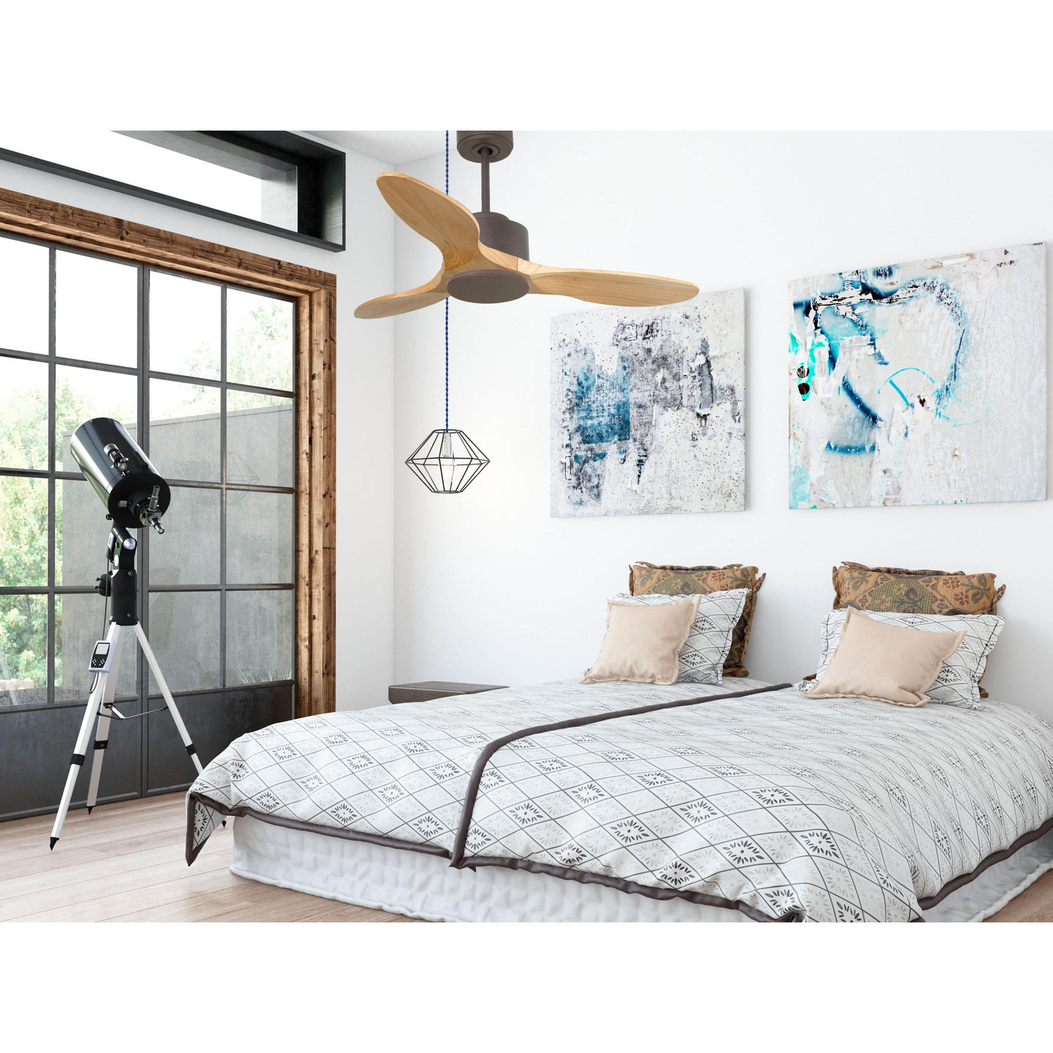 Ventilateur de plafond ø106 cm avec Wifi Réversible Hypersilence 40   W Chocolat