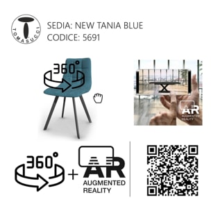 Tomasucci set 4 Sedie imbottita NEW TANIA BLUE