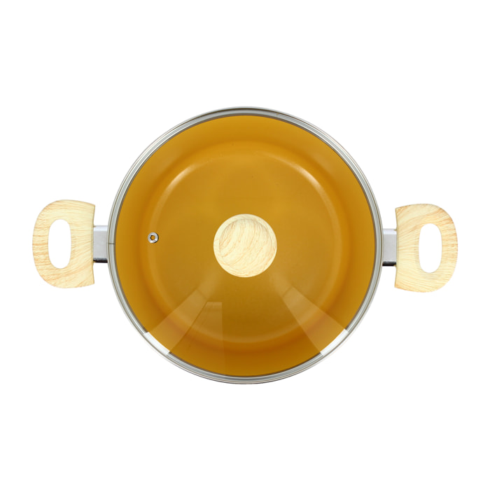 Faitout en revêtement céramique 24cm jaune - tous feux COLORAMA