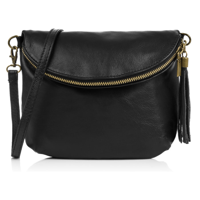 Ancona Bolso bandolera Mujer.Piel auténtica Sauvage