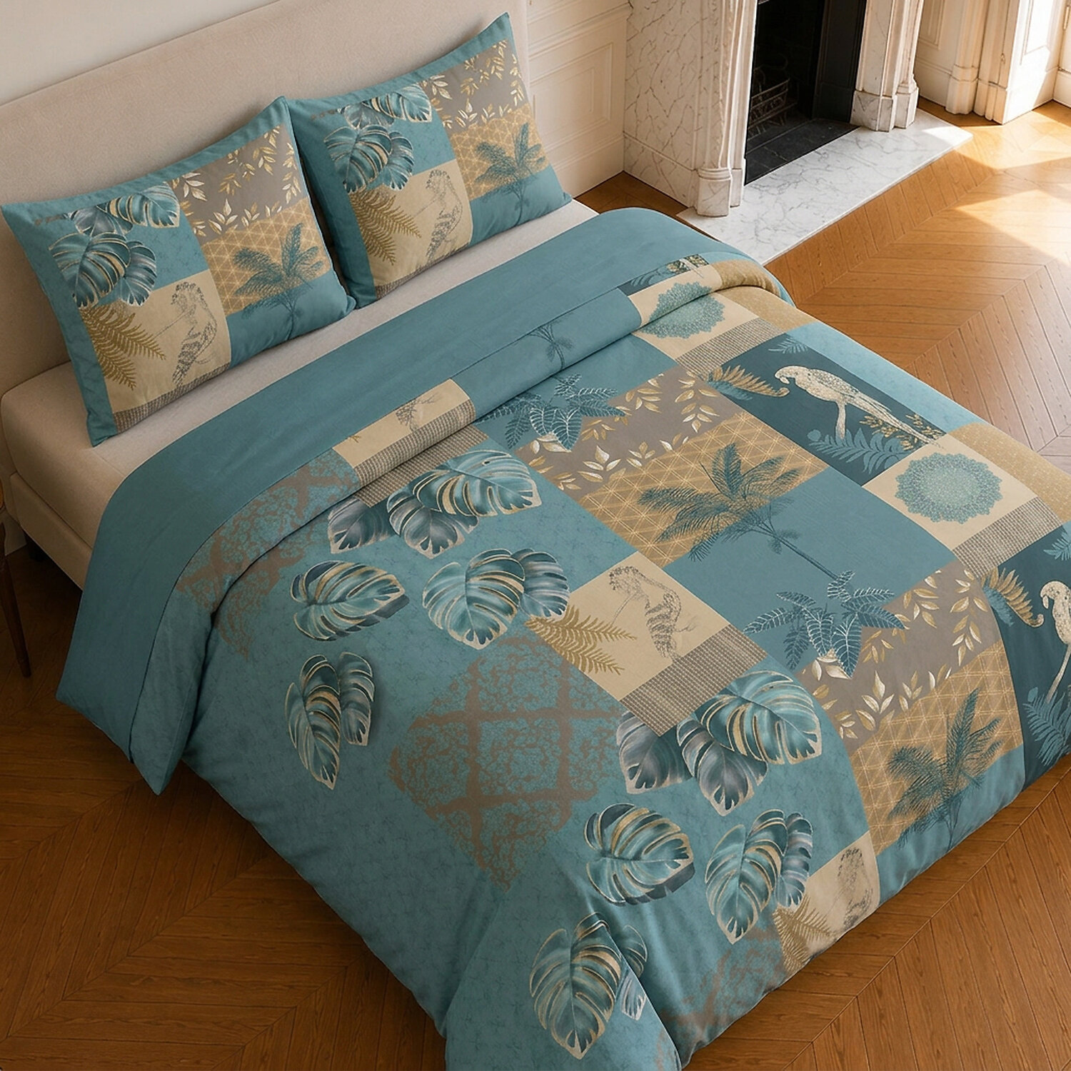 Parure housse de couette 100% microfibre motif tropical - SURINAME