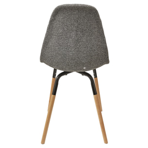Chaise Scandinave Tissu Gris Chine Phenix - Lot De 4