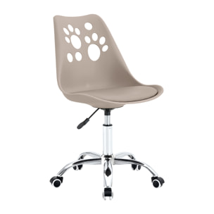 Set Da 4, Sedia Samira In Polipropile Tortora Con Cuscino per soggiorno, cucina e arredo bar