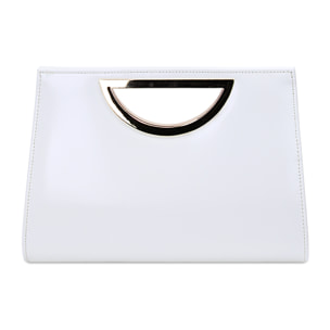 Clutch blanco en tejido abrasivado