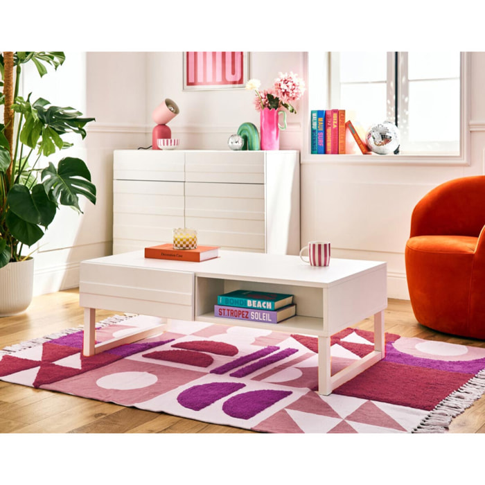 Sofia - table basse - blanc mat - 1 niche - 110 cm - Blanc