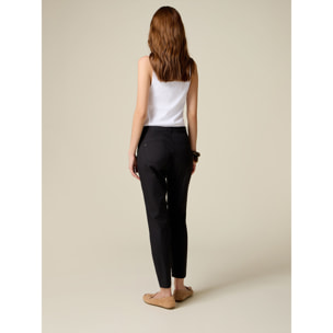 Oltre - Pantaloni skinny misto cotone - Nero