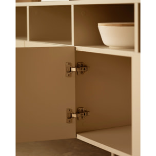 Aparador con 4 puertas lacado en tono arena de 176x40cm Alto: 75 Largo: 176 Ancho: 40