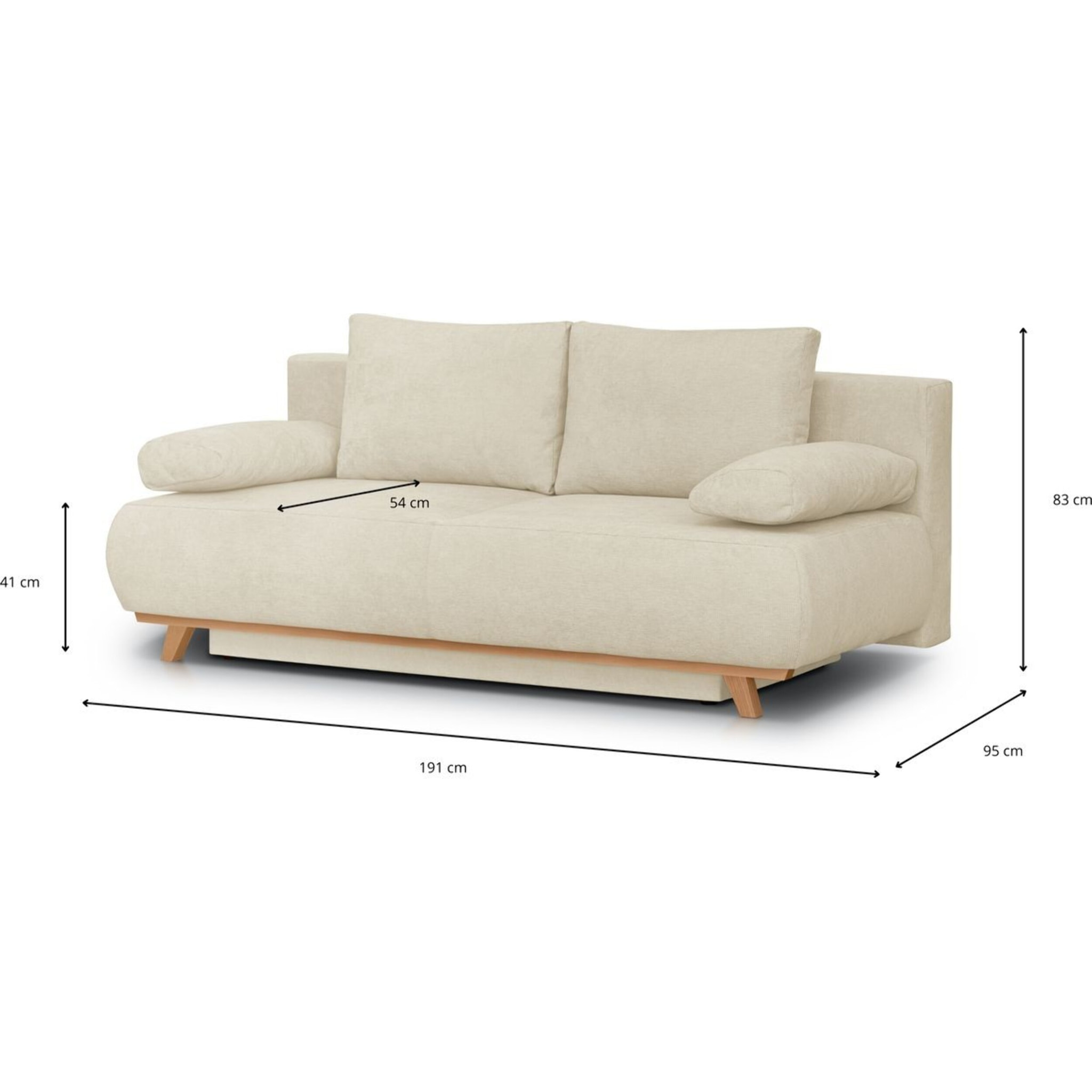 Canapé convertible 3 places en tissu chenille - LARIA