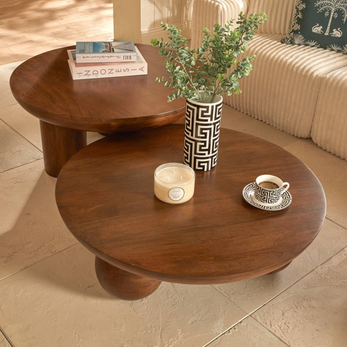 Table basse Abekas bois de manguier 90x90x30cm