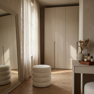 Pouf Contenitore Rotondo in Velluto con Coperchio, Seduta Imbottita con Vano Contenitore Salvaspazio dallo Stile Elegante per Soggiorno, Camera da Letto e Ingresso