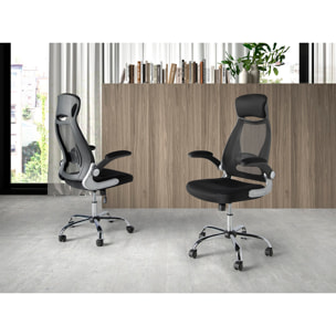 Silla Angel Cerdá oficina giratoria con asiento y respaldo tapizado en tela negra 66x62x117cm