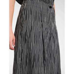 Elena Mirò - Pantalones cropped plisados - Negro