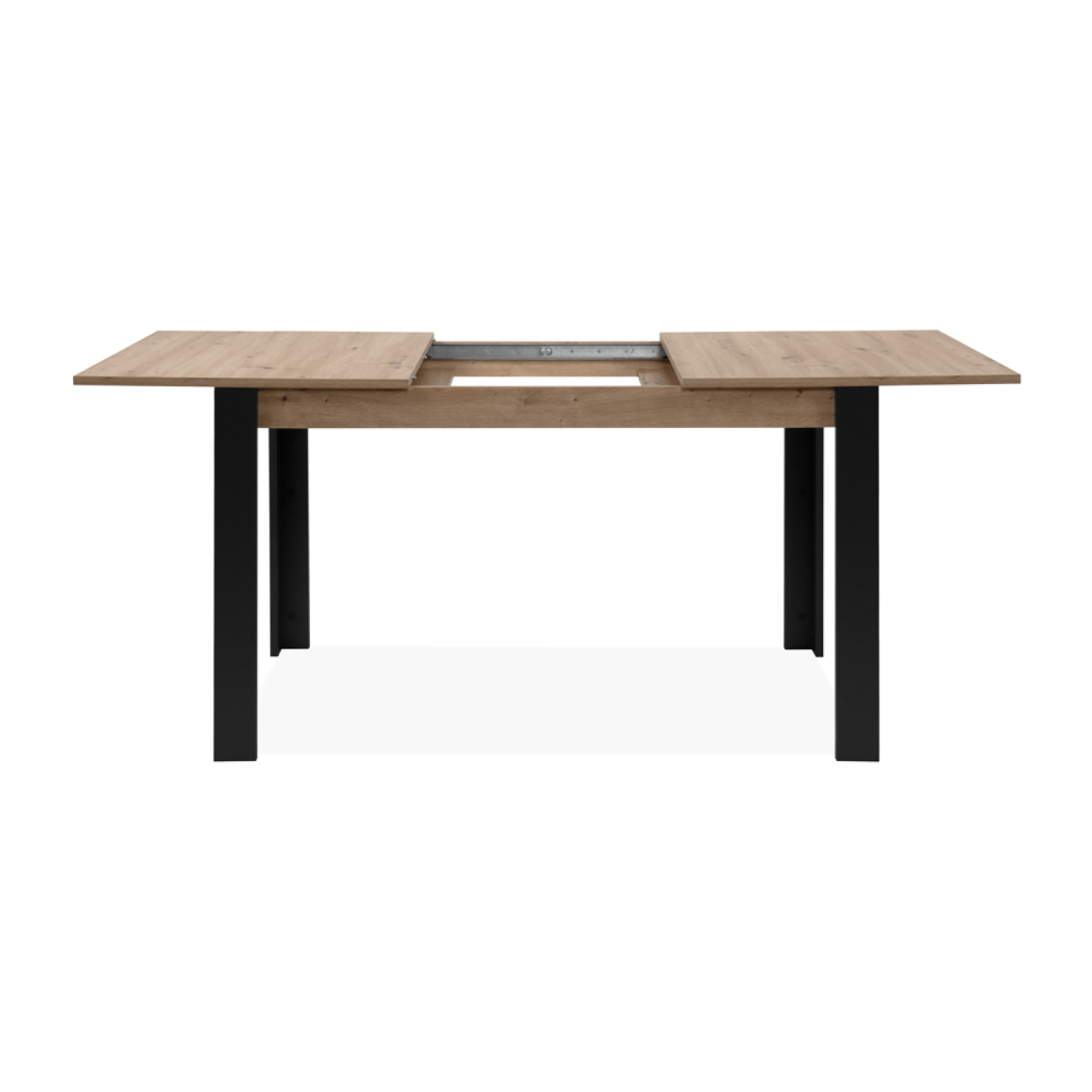 MINOS - Table extensible 4 à 6 personnes chêne et noir 150x80x75