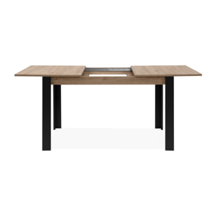 MINOS - Table extensible 4 à 6 personnes chêne et noir 150x80x75