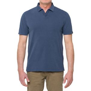 Polo tinta unita LOVINA cotone piquet Blu navy