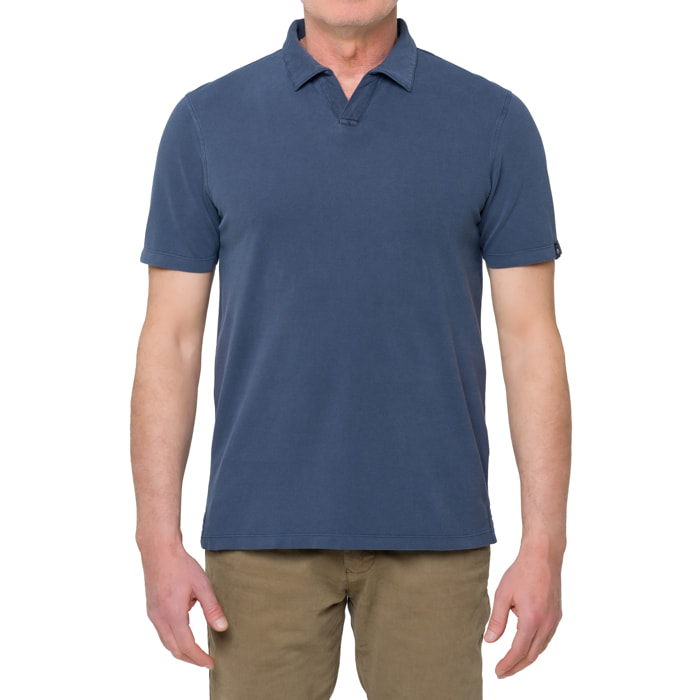 Polo tinta unita LOVINA cotone piquet Blu navy