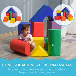 Juego de 11 Bloques de Espuma para Niños Bloques Psicomotricidad Figuras de Construcción Juguete para Aprendizaje para Niños de 1-3 Años 50x50x25 cm Multicolor