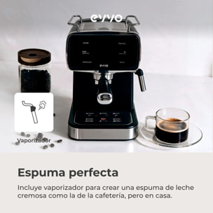 EVVO Cafetera Express Intensa 30. panel táctil a color. 20 bares de presion. Espressos y Capuccinos. 1350W. Doble salida. portafiltros. Depósito de 1.5 l