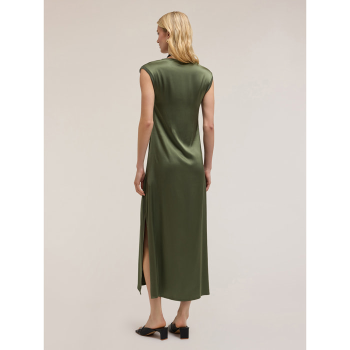 Motivi - Vestido largo de satén - Verde militare
