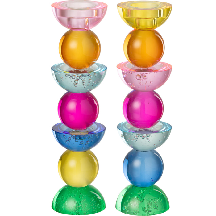 J-Line bougeoir - verre - mix - large - 2 pièces