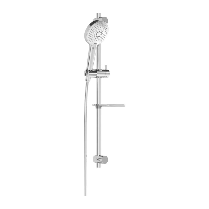 Ensemble de douche VITRA Aquaheat Bliss 3 jets chromé avec barre, porte savon et flexible