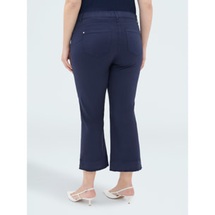 Fiorella Rubino - Pantaloni Kick Flare in cotone leggero - Blu