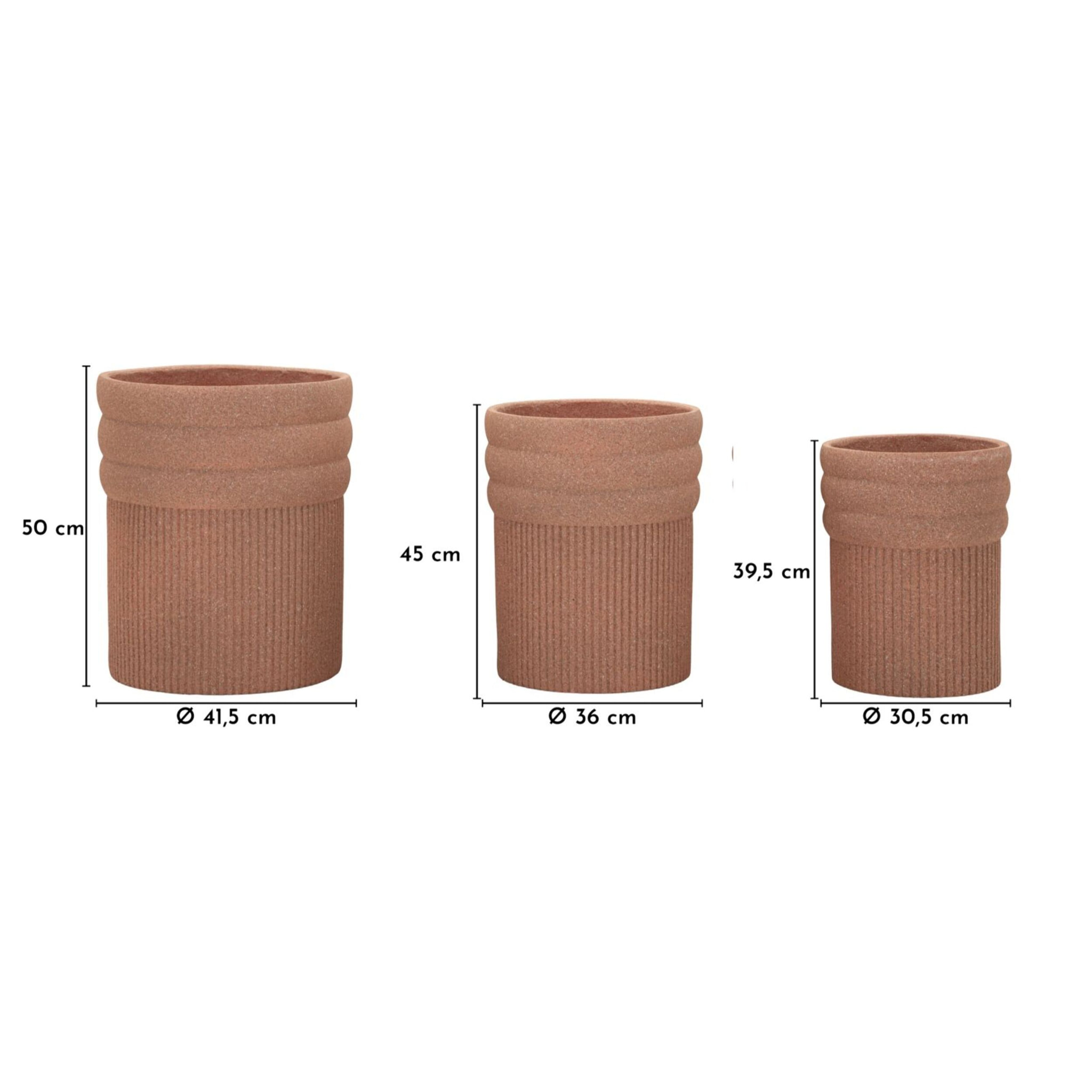 CACHEPOT DA ESTERNO COLOMBIA TRIS CM Ø 41,5X50-36X45-30,5X39,5(APER.CMØ27-32-37)