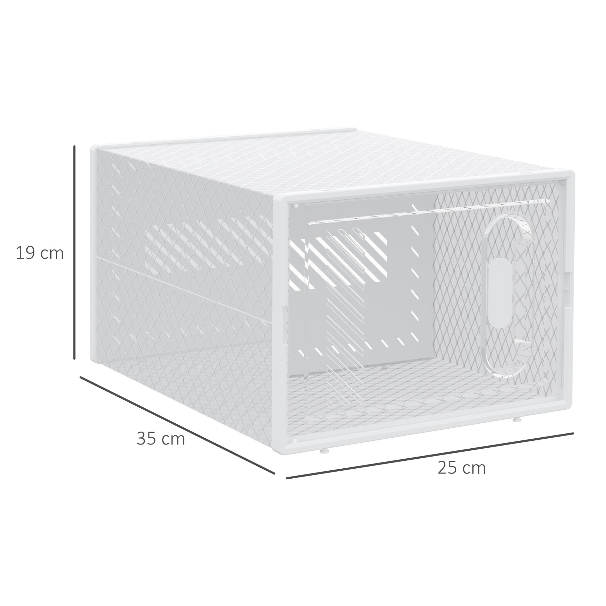 Lot de 18 boites cubes rangement à chaussures modulable avec portes transparentes - dim. 25L x 35l x 19H cm - PP blanc transparent
