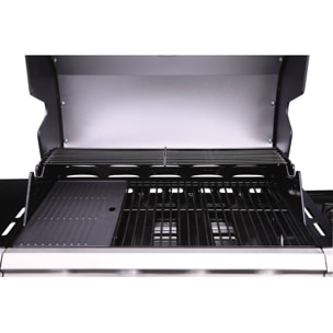 Barbecue Gaz avec LED "Bingo 4" - 4 brûleurs dont 1 latéral - 14kW + Housse protection - Noir