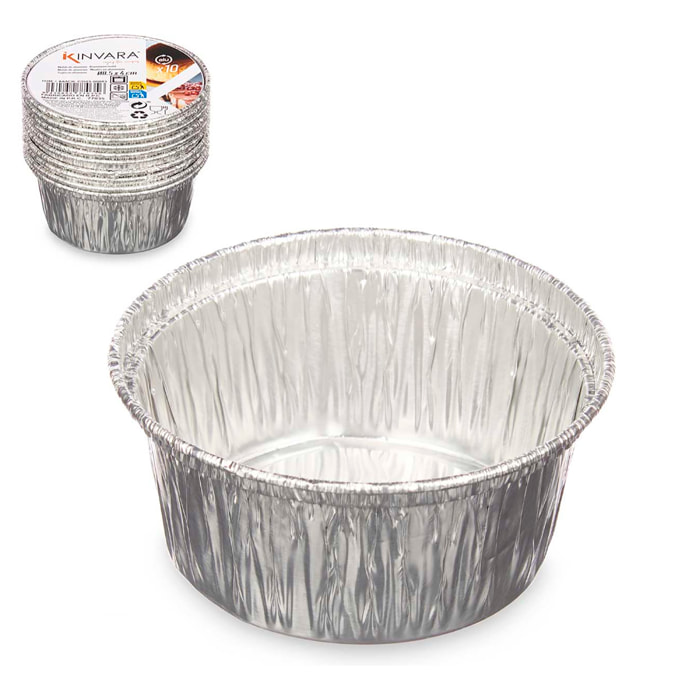 SET 10 MOLDES FLAN ALUMINIUN REDONDO