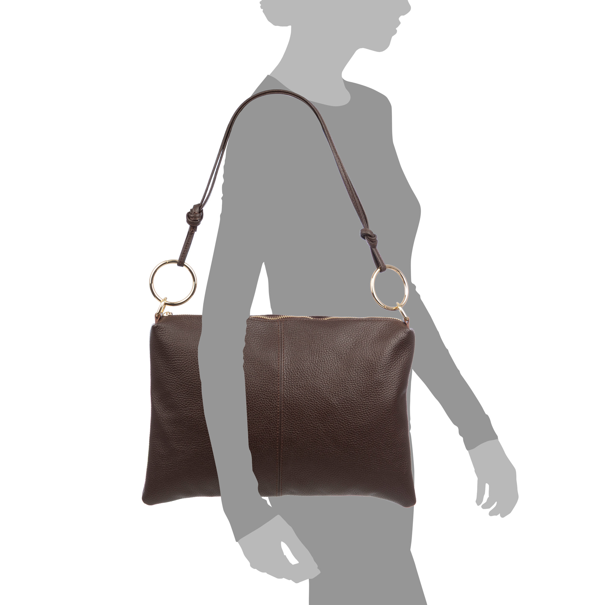 Bellusco Bolso de hombro Mujer. Piel auténtica Dollaro.