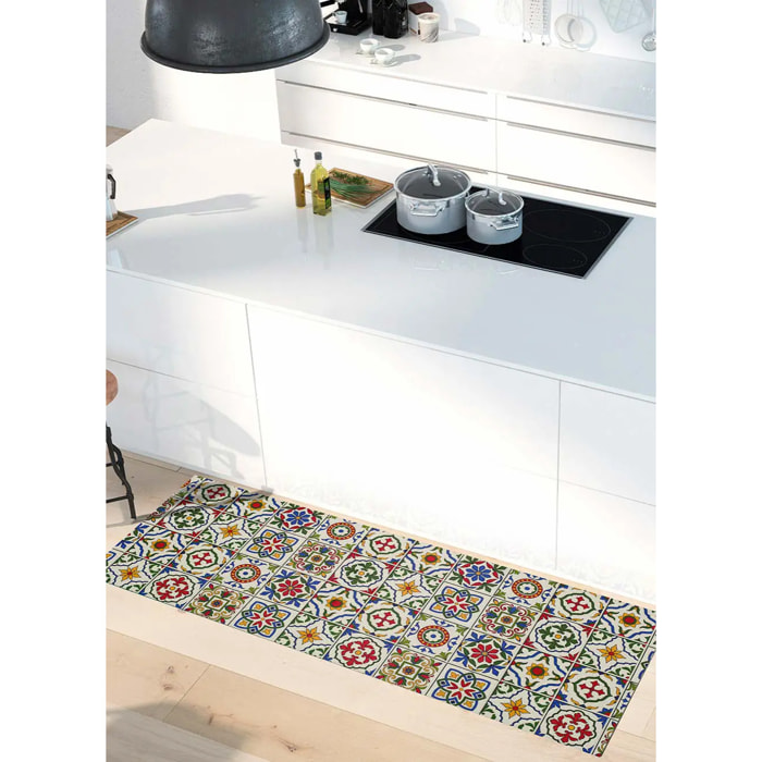 SPRINTY Alfombra vinílica de cocina diseños bohemios en multicolor, varias medidas disponibles.