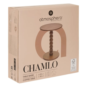 Table d'appoint Chamlo ronde D.38cm marron