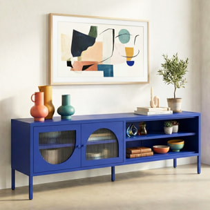 Meuble TV 2 portes 2 niches en métal - YSIA