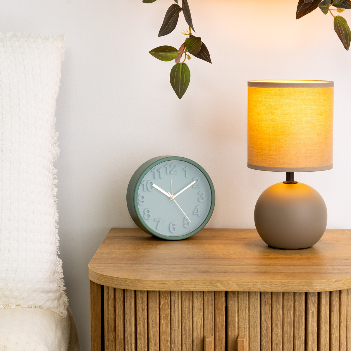 Lampe "Timeo" taupe mat - céramique H25 cm