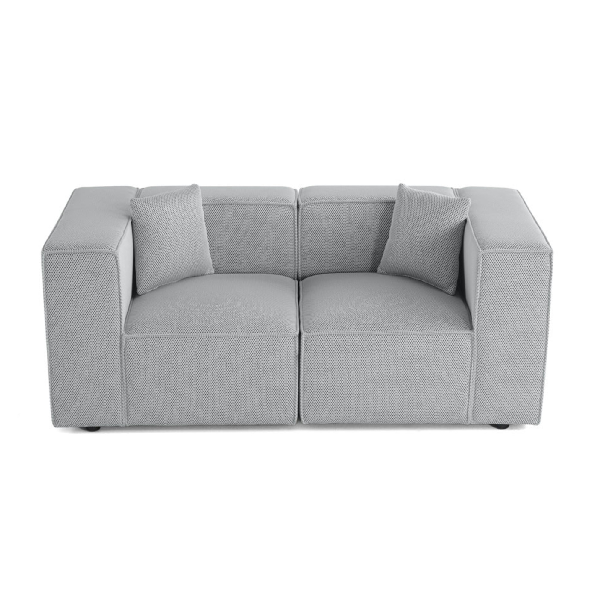Arty - canapé modulable 2 places - en tissu mailles 3D - Gris clair