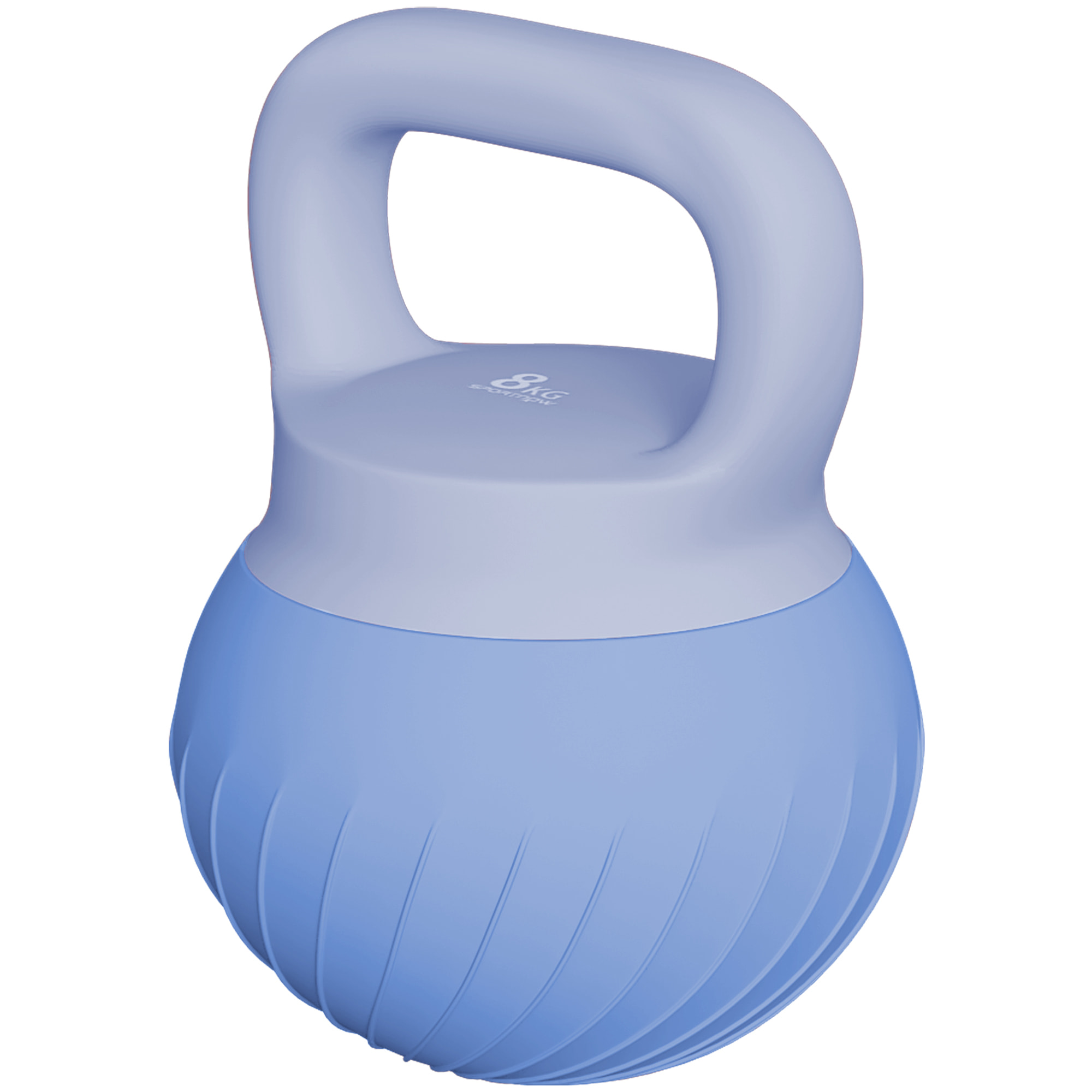 Kettlebell  8 Kg - poignée ergonomique antidérapante - revêtement souple - bleu